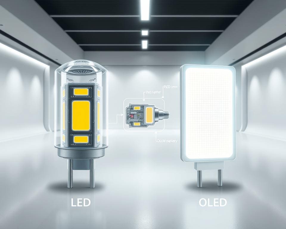 Was unterscheidet LED von OLED Lichtquellen?
