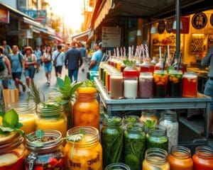Welche Getränke werden in Thailand zu Streetfood gereicht?