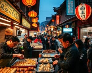 Welche Snacks findet man auf chinesischen Nachtmärkten?