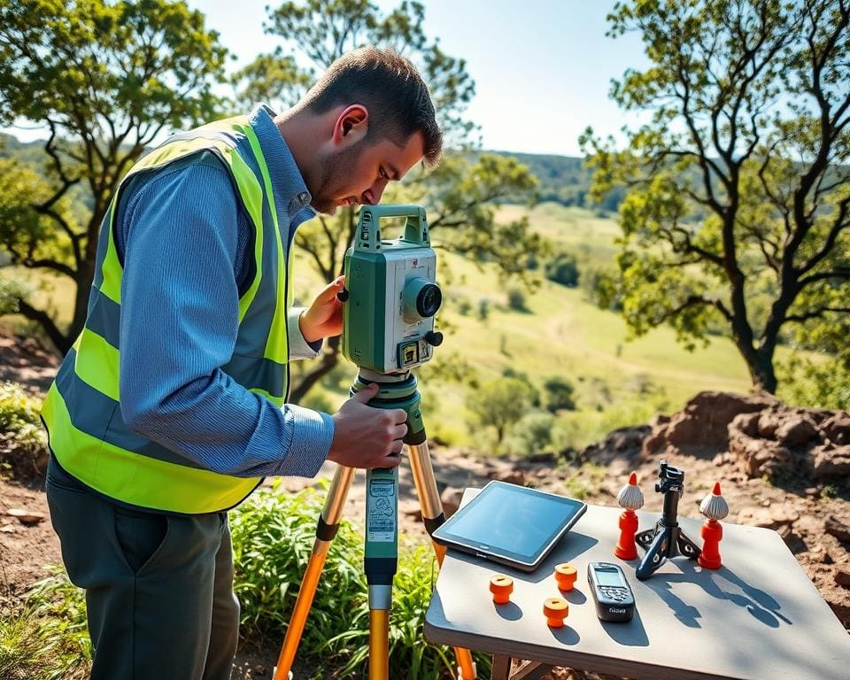 Was macht ein Geomatiktechniker im Außeneinsatz?